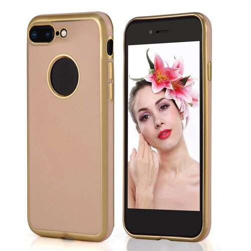 Coque arrière intégrale TPU Couverture ultra-mince bordée d'or de luxe pour iPhone 8 Plus (rose)