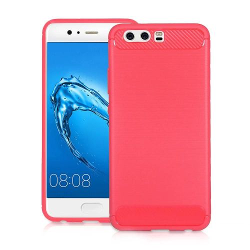Coque De Protection En Tpu Fibre De Carbone Drop Potection Coque De Téléphone Pour Huawei P10 (Rouge)