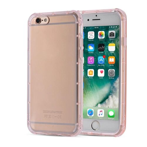 Coque De Téléphone B.O.W Tpu Avec Bouchon Anti-Poussière Pour Iphone 6 Plus/6s Plus Or Rose Transparent