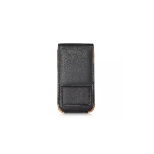 Universel Téléphone Mobile Ceinture Cuir Étui Housse Taille Sac Pochette Style Rotatif Noir