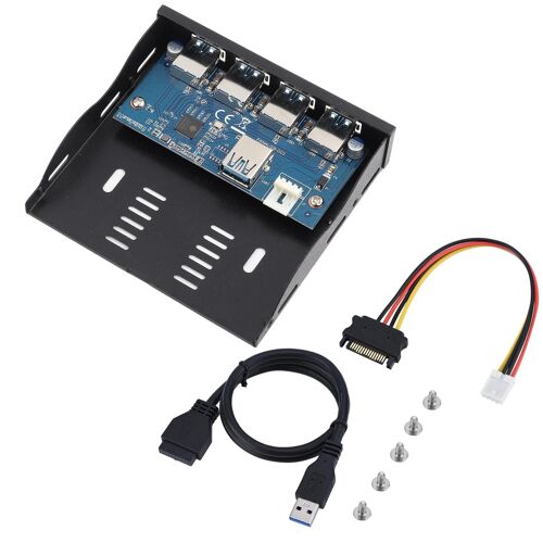 Panneau avant USB3.0 Disquette 3,5 '' Baie de disquette 19 broches à 4 interface HUB USB3.0