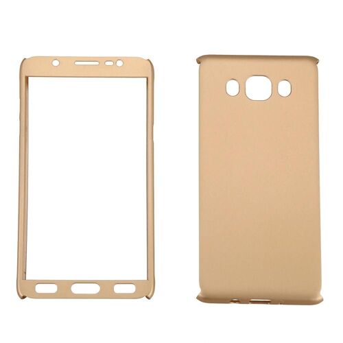 Coque De Téléphone Mince De Protection À 360° Avec Verre Trempé Pour Samsung Galaxy J7/2017 Or