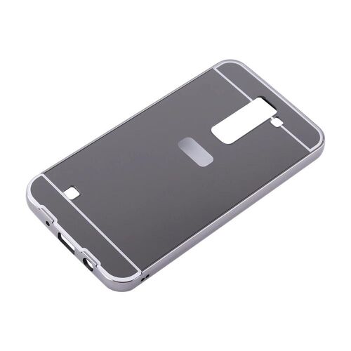 Étui de téléphone ultra-mince de luxe amovible en métal miroir arrière pour LG K7 Tribute5 Noir