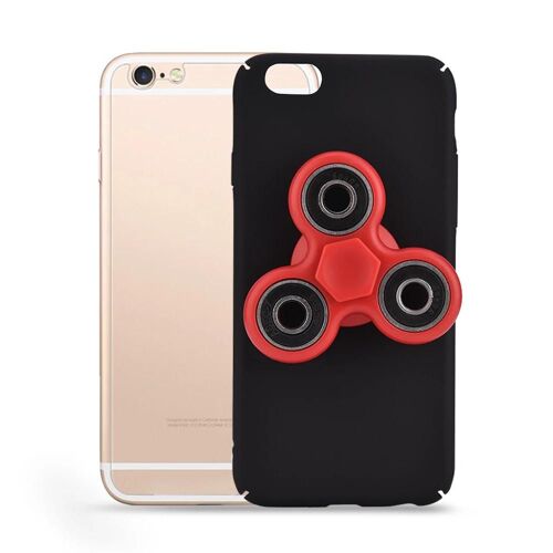 Amovible main doigt doigt Spinner jouet étui rigide de téléphone pour iPhone 6/6s Noir