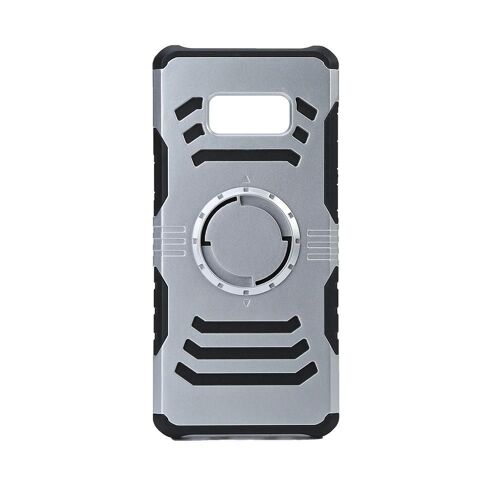 Coque De Protection De Téléphone Pc + Tpu Avec Fer Intégré Pour Samsung S8 Plus Argent