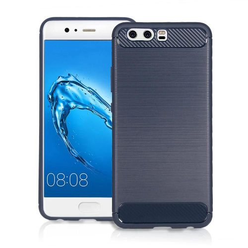 Coque De Protection En Tpu Fibre De Carbone Drop Potection Coque De Téléphone Pour Huawei P10 (Marine)