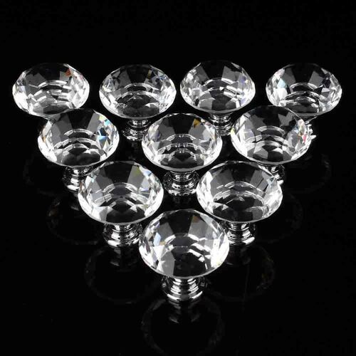 10Pcs Cristal-Verre-Armoire-Boutons-Tiroir-Commode-Boutons-Armoire-Poignées-Ensemble-de-10PCs