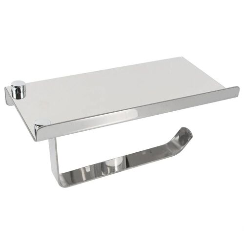 Porte-papier de salle de bain en acier inoxydable chromé Porte-rouleau de papier toilette avec étagère surface miroir