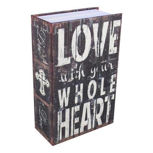 Dictionnaire Livre Secret Coffre-fort Boîte de sécurité Argent Argent Bijoux Boîte de serrure (type LOVE)