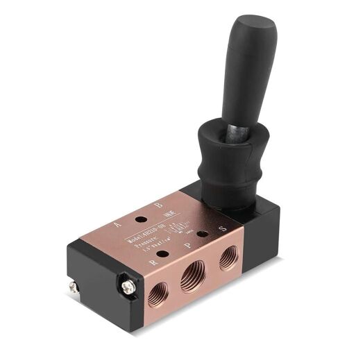 1pc en aluminium main pousser tirer commande manuelle vanne d'air pneumatique 5 ports 2 position 1/4
