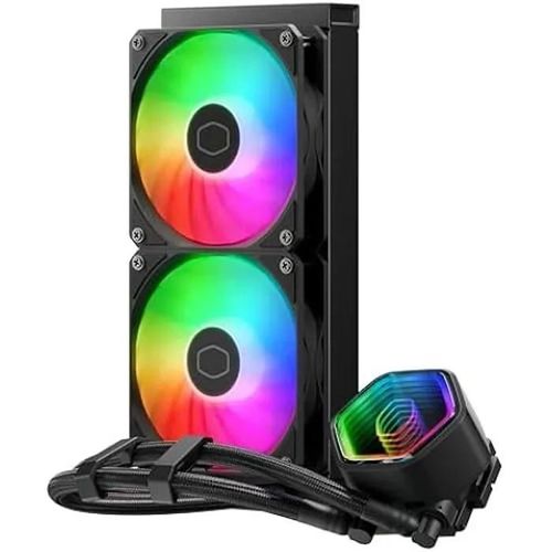 Cooler Master MasterLiquid 240 Core II CPU Watercooler - Refroidisseur AIO 240mm (Max. 260W TDP), Pompe GR9 à Double Chambre,