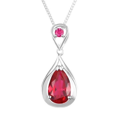 Romad Style Occidental Chaîne Collier Goutte D'eau Forme Pendentif Verre Pierre Décoration