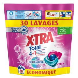 X-TRA Lessive Trio-Capsule Total Déo Fraîcheur+ Fleuri x30