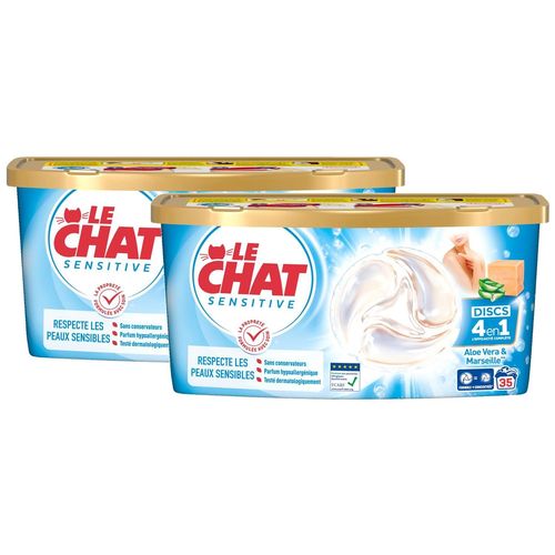 LE CHAT Lot de 2 Discs Savon de Marseille Aloe Vera x35