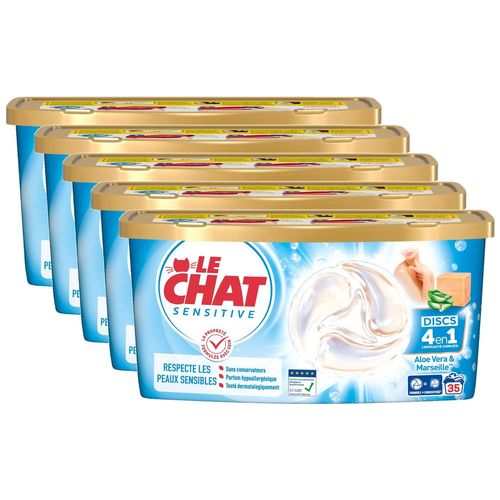 LE CHAT Lot de 5 Discs Savon de Marseille Aloe Vera x35