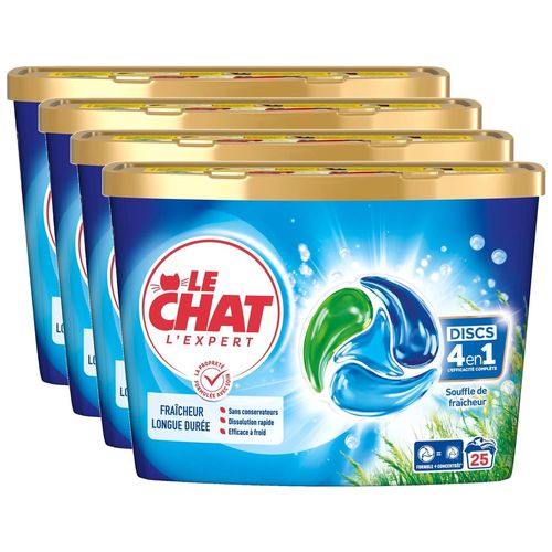 LE CHAT Lot de 4 Discs 4en1 L'Expert Souffle de Fraîcheur x25