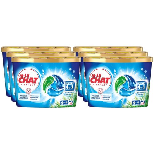LE CHAT Lot de 6 Discs 4en1 L'Expert Souffle de Fraîcheur x25