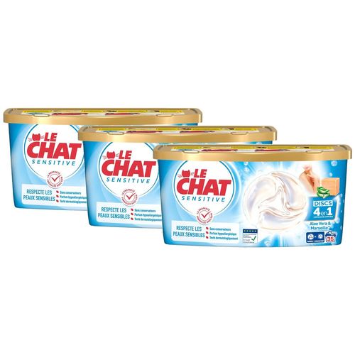 LE CHAT Lot de 3 Discs Savon de Marseille Aloe Vera x35