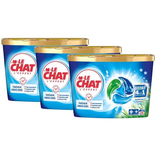 LE CHAT Lot de 3 Discs 4en1 L'Expert Souffle de Fraîcheur x25