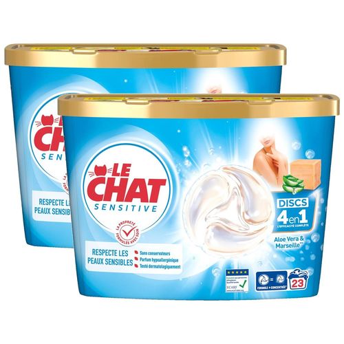 LE CHAT Lot de 2 Discs Savon de Marseille Aloe Vera x23