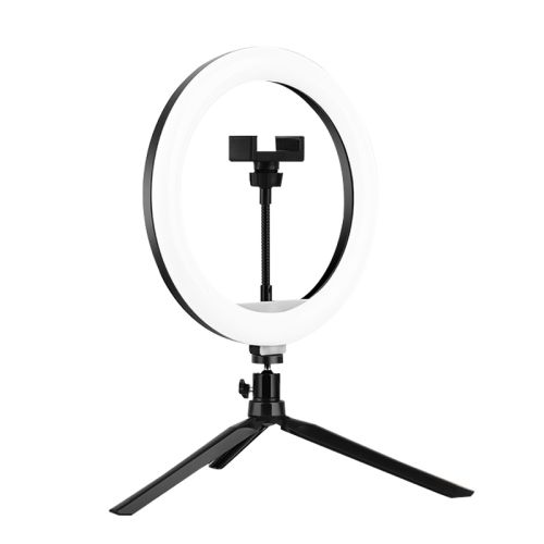 Trépied de 10 pouces pour éclairage de diffusion en direct avec support pour téléphone portable