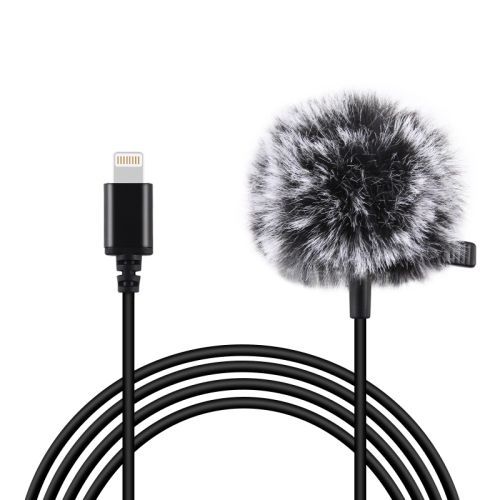 PULUZ 8Pin interface clip-on microphone téléphone portable karaoké enregistrement microphone câble longueur 1,5 m-1,5 m 8 broches