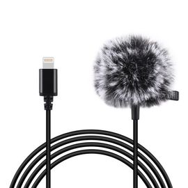 PULUZ 8Pin interface clip-on microphone téléphone portable karaoké enregistrement microphone câble longueur 1,5 m-1,5 m 8 broches