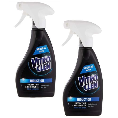 VITROCLEN Lot de 2 Sprays Nettoyant 250ml Plaque Induction Protection Anti-Rayures et Ultra Brillance