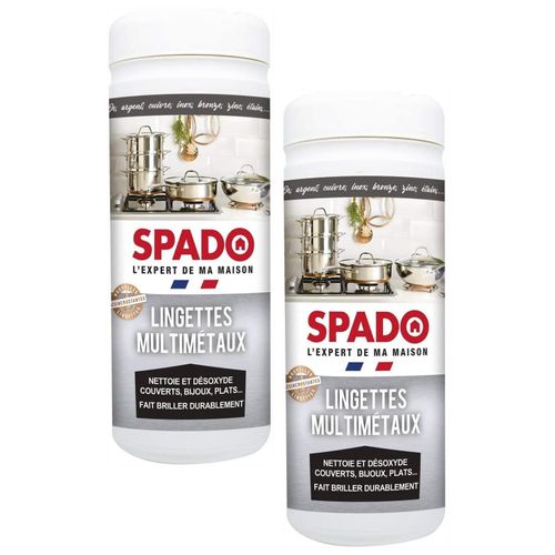 Spado Lot de 2 Boîtes de 35 Lingettes multi métaux - Nettoie et Désoxyde