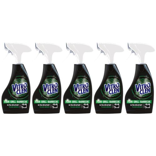 VITROCLEN Lot de 5 Sprays nettoyant ultra décapant four-grill-barbecue - 250 ml