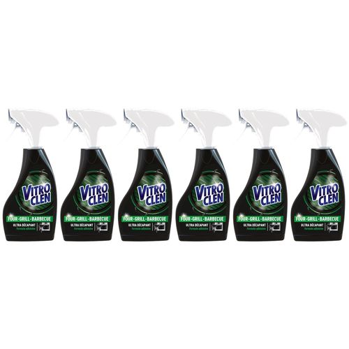 VITROCLEN Lot de 6 Sprays nettoyant ultra décapant four-grill-barbecue - 250 ml