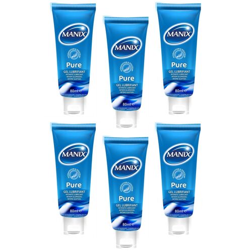 Manix Lot De 6 Gels Lubrifiant Intime Pure À Base D'eau - 80ml