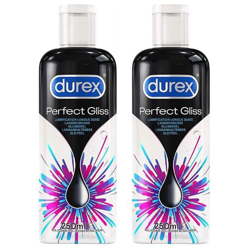 Durex Lot De 2 Lubrifiants Sexuel Perfect Gliss - Lubrifiant Silicone Longue Durée - 250ml