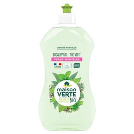 Maison Verte Liquide vaisselle Huiles Essentielles Bio Eucalyptus Thé vert 500mL - Liquide vaisselle Ecolabellisé