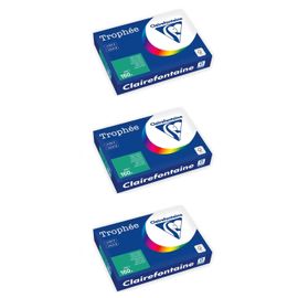Clairefontaine Lot De 3 Ramettes Papier Fsc A4 160g 250 Feuilles Vert Sapin