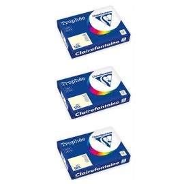 Clairefontaine Lot De 3 Ramettes Papier Fsc A4 120g 250 Feuilles Ivoire