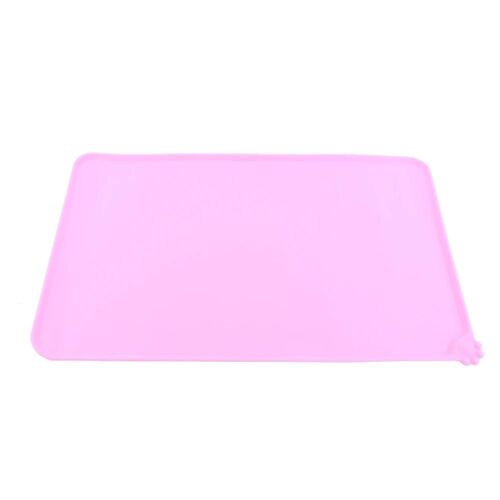 Tapis D'alimentation Pour Chat De Compagnie Silicone Pliable Imperméable À L'eau Bol Nourrir Nourriture Eau Set De Table (Rose)