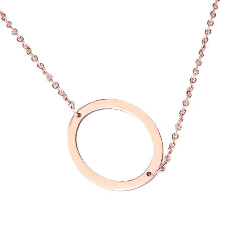 Colliers En Acier Inoxydable À La Mode Avec Des Alphabets En Forme De Pendentif En Or Rose O