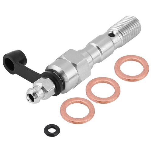 Moto Universelle M10 * 1.0mm Frein Étrier Vis Banjo Boulon Purge Mamelon Rondelles Poussière Argent