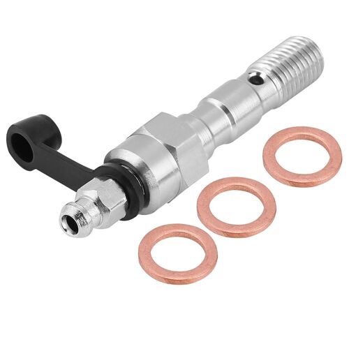 Moto M10 * 1.25mm Frein Étrier Vis Banjo Boulon Purge Mamelon Rondelles Capuchon Poussière Argent