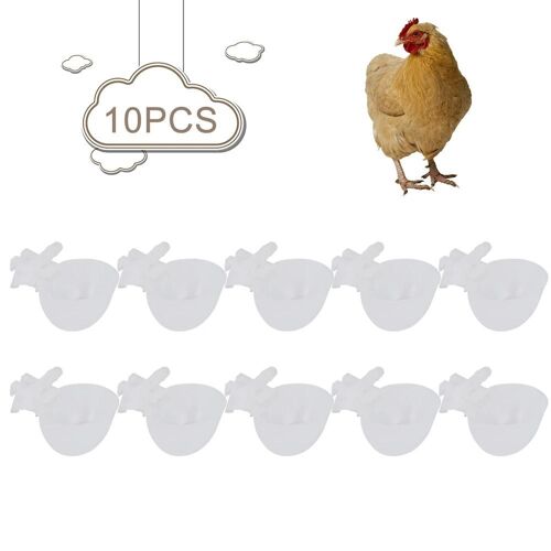 10pcs Automatique Poulet Abreuvoir Tasses Abreuvoirs Volaille Arrière-Cours En Plastique Poulet Flock Abreuvoir C