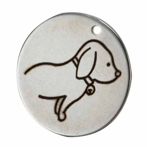 bricolage belle cloche chiot animal en acier inoxydable décor pendentif vêtement accessoire(SteelColor)
