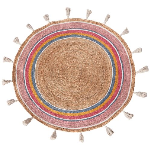 Tapis Rond En Jute D 120 Cm Multicolore Zanavi