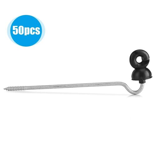 50pcs Black Field Guardian Bois Post Vis-In Clôture Anneau Isolant