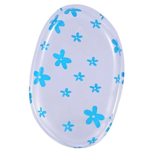 Maquillage Visage Bb Cc Crème Fond De Teint Éponge Choux Poudre Blender Applicateur Silicone Fleurs Bleues 