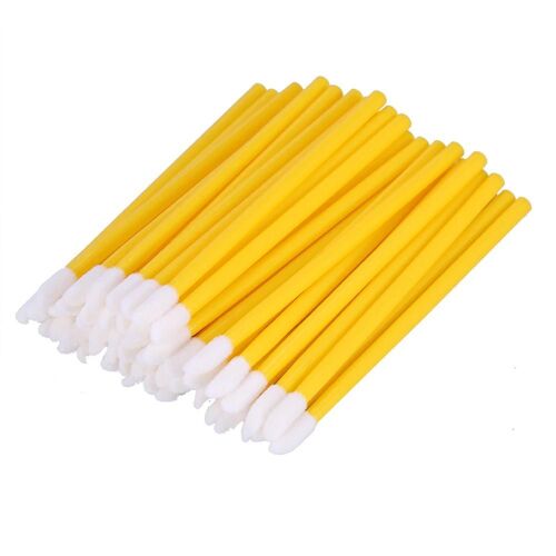 50pcs / Set Jetable Pinceau À Lèvres Lipgloss Rouge À Lèvres Applicateur Maquillage Outil Cosmétique (Jaune) 