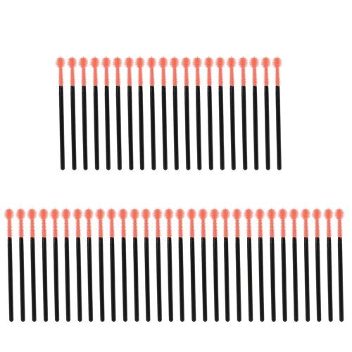 50pcs Silicone Jetable Mascara Baguette Brosses Extension De Cils Applicateur Boule De Maquillage 