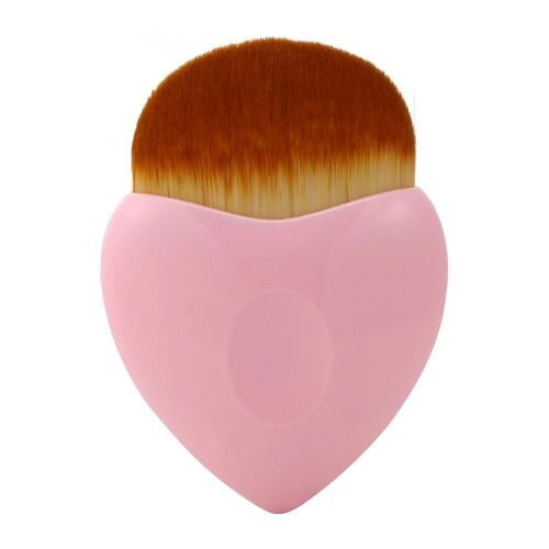 Pinceau De Maquillage Professionnel En Forme De Coeur Fard À Joues Poudre Fond De Teint Outil Cosmétique Orange