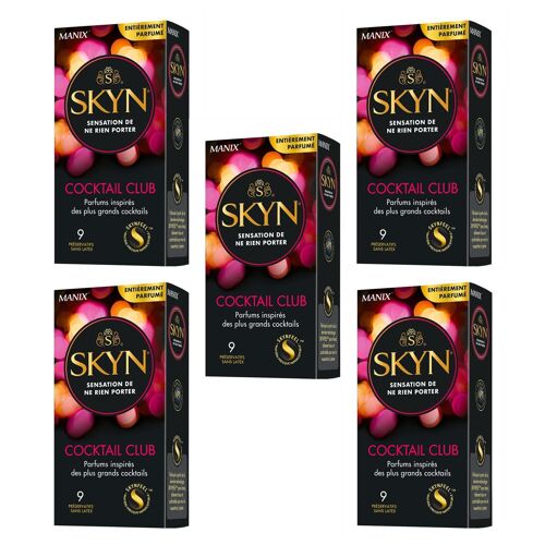 Skyn Lot De 5 Packs 9 Préservatifs Parfumés Cocktail Club Sans Latex