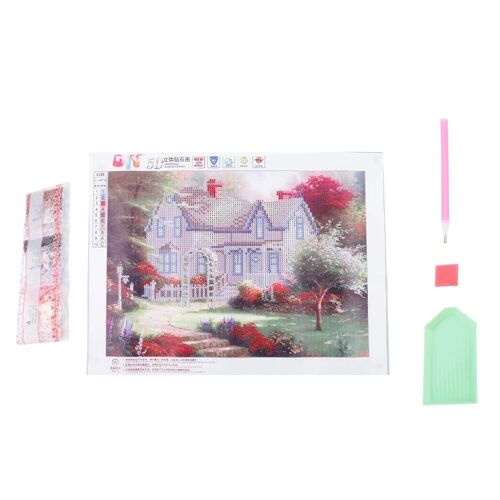bricolage fait à la main strass broderie peinture point de croix kit artisanat décor mural (6188 maison)